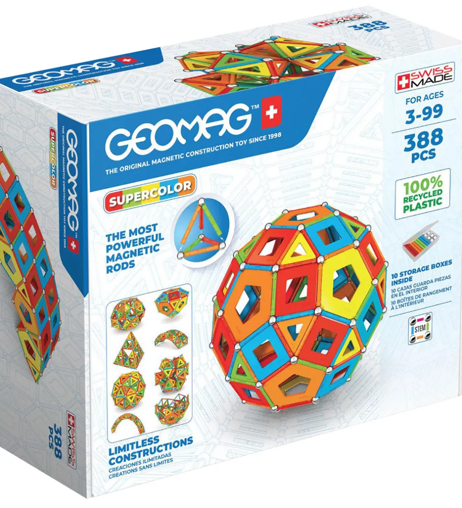 Magnetlegetøj*Geomag Magnetsæt - Supercolor Panels Masterbox - 388 Dele