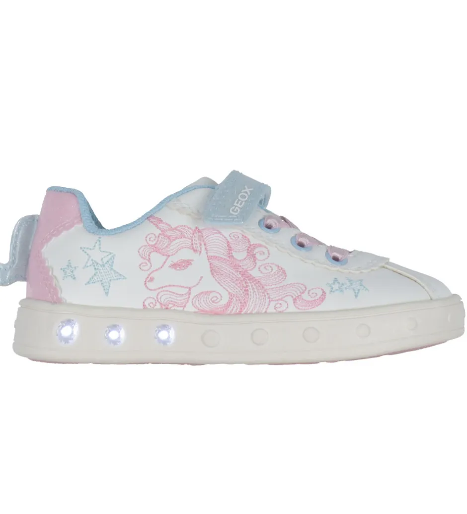 Geox Blinkesko - J Skylin - Hvid/Pink