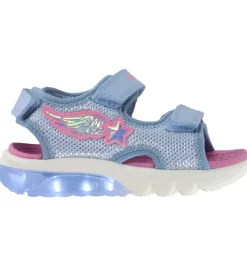 Blinkesko*Geox Sandaler m. lys - Ciberdron - Sky/Fuchsia