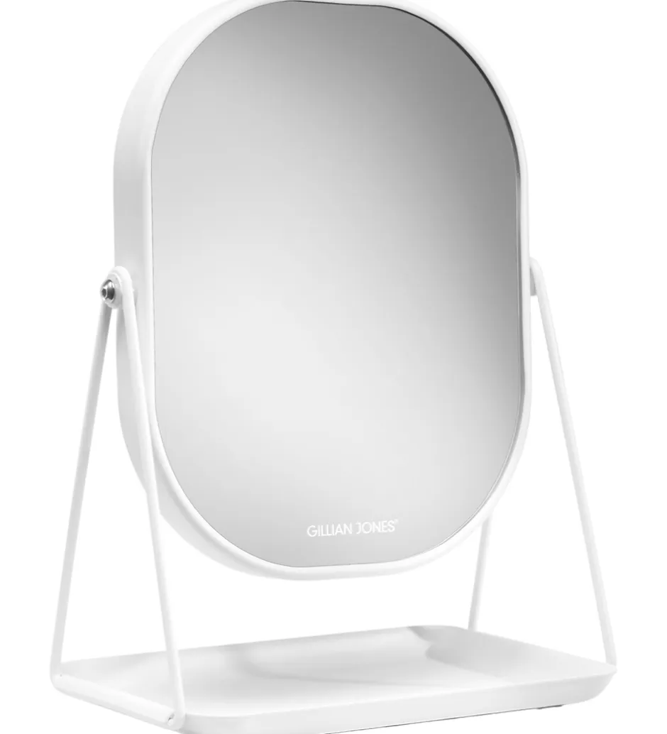 Spejle*Gillian Jones Bordspejl - Oval - Forstørrelse/Bakke - Hvid