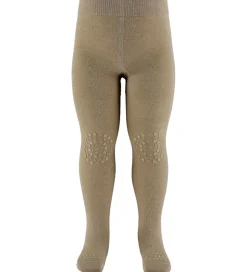 Børn GoBabyGo Kravlestrømpebukser - Bambus - Champagne Beige m. Glimm