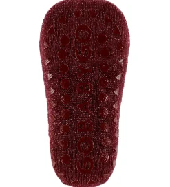 Strømpebukser*GoBabyGo Kravlestrømpebukser - Bambus - Wine Red m. Glimmer