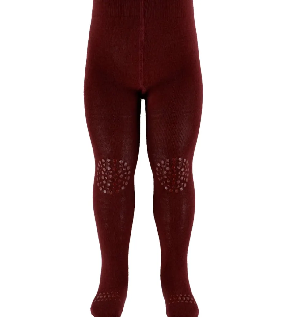 Børn GoBabyGo Kravlestrømpebukser - Uld - Wine Red