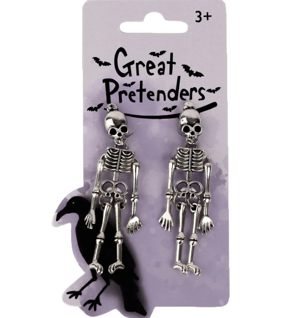Smykker*Great Pretenders Øreclips - Spooke Scary Skeleton