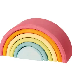 Stablelegetøj*Grimms Trælegetøj - Regnbue - 6 Dele - Pastel