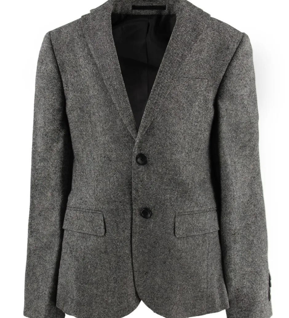 Børn Grunt Blazer - Uld/Polyester - Salt & Pepper
