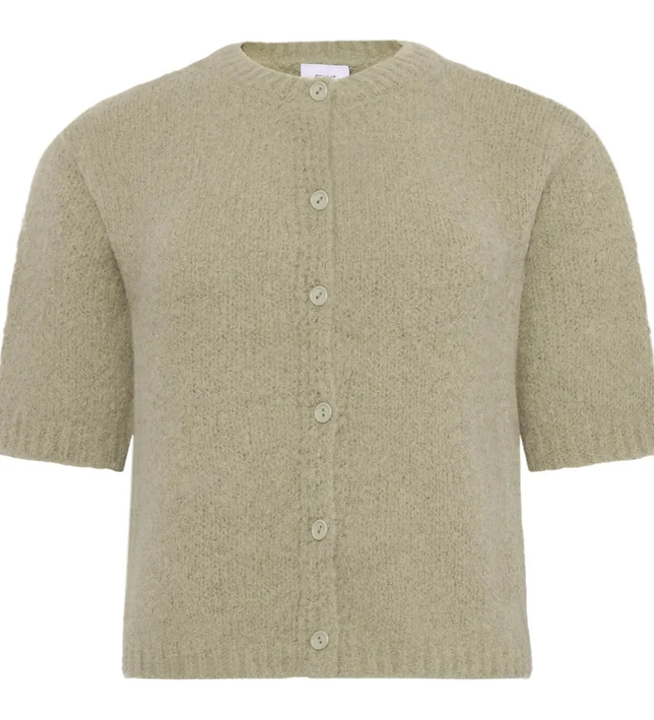 Børn Grunt Cardigan - Strik - GrEvissa - Dust Green