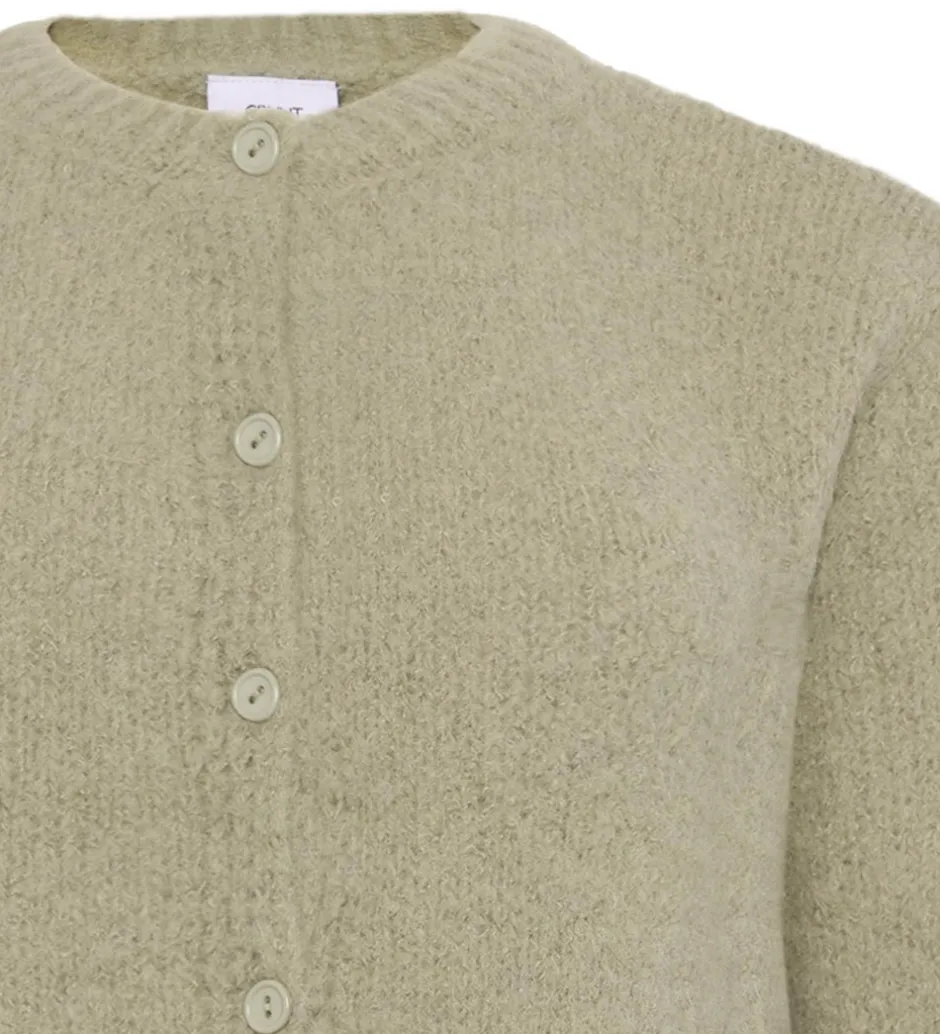 Børn Grunt Cardigan - Strik - GrEvissa - Dust Green