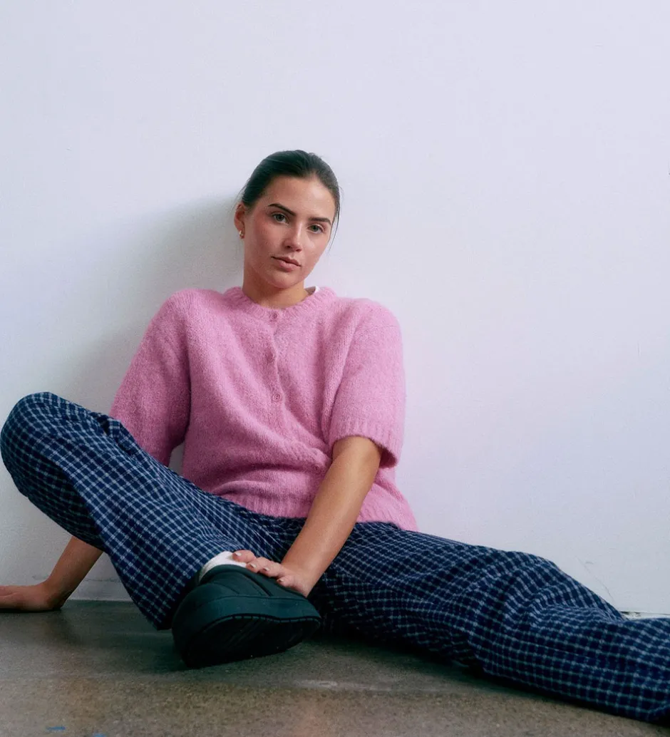Børn Grunt Cardigan - Strik - GrEvissa - Rose