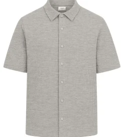Konfirmationstøj*Grunt Skjorte - Vaflet - GRAlfred - Light Grey Melange