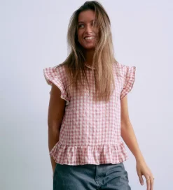 Toppe*Grunt Top - GrArte - Rosa/Hvidternet