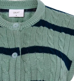 Børn Grunt Vest - Strik - GrLine - Dust Green/Navy