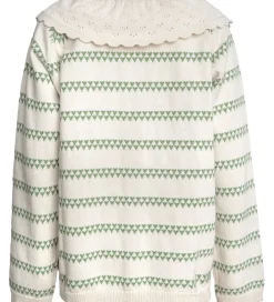 Striktrøjer*Hanevild Cardigan - Strik - Heart - Off White/Shale Green
