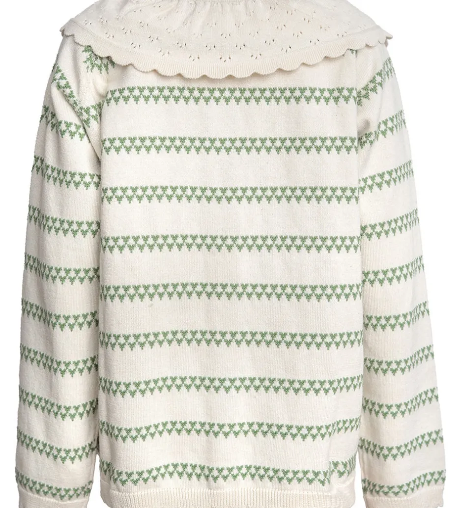 Striktrøjer*Hanevild Cardigan - Strik - Heart - Off White/Shale Green