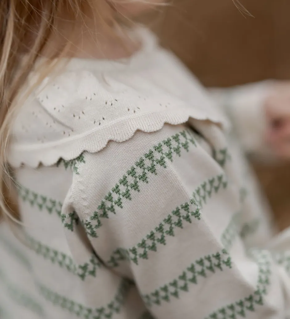 Striktrøjer*Hanevild Cardigan - Strik - Heart - Off White/Shale Green
