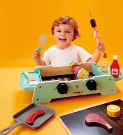 Hape Legemad m. Lyd/Lys - Træ - Sizzling Griddle & Grill BBQ