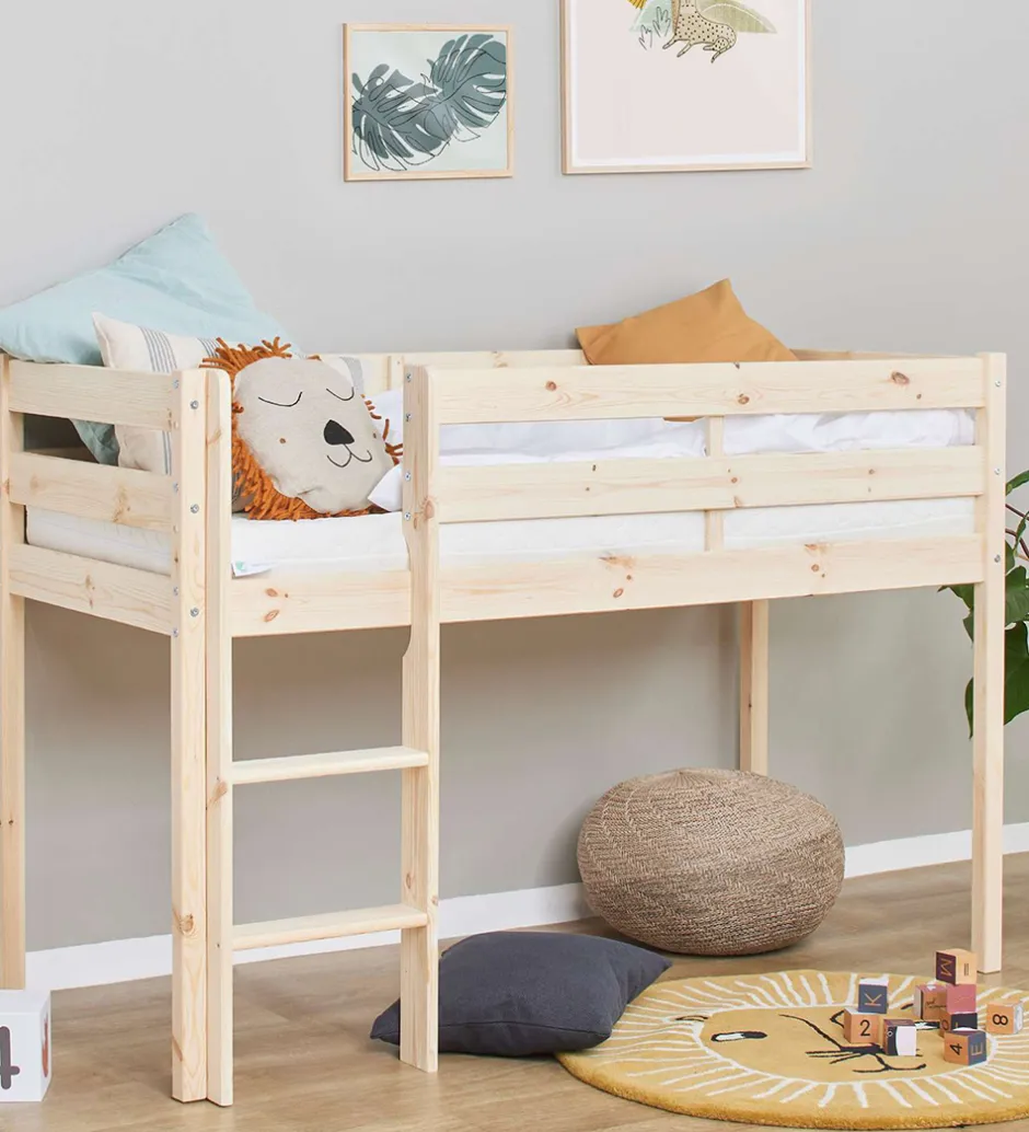 Senge*Hoppekids Seng - Halvhøj - ECO Comfort - 166x76x114 cm - Natural