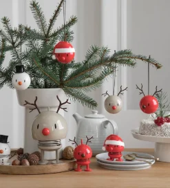 Hoptimist Julekugler - Snowman - 2 stk - Ø:5 cm - Hvid