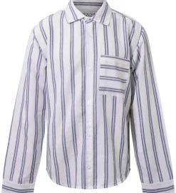 Konfirmationstøj*Hound Skjorte - Linen Blend - Deep Blue/Hvid