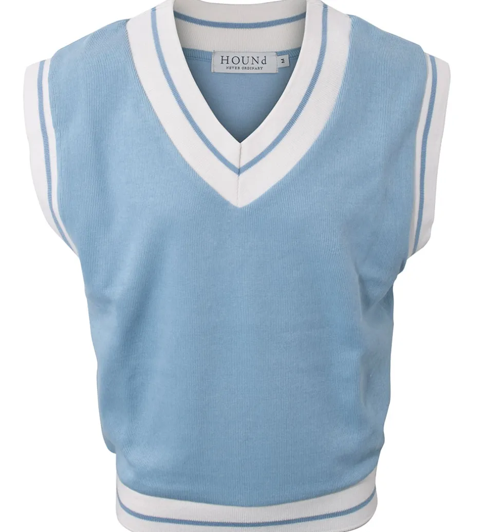 Børn Hound Vest - Tennis Vest - Strik - Light Blue