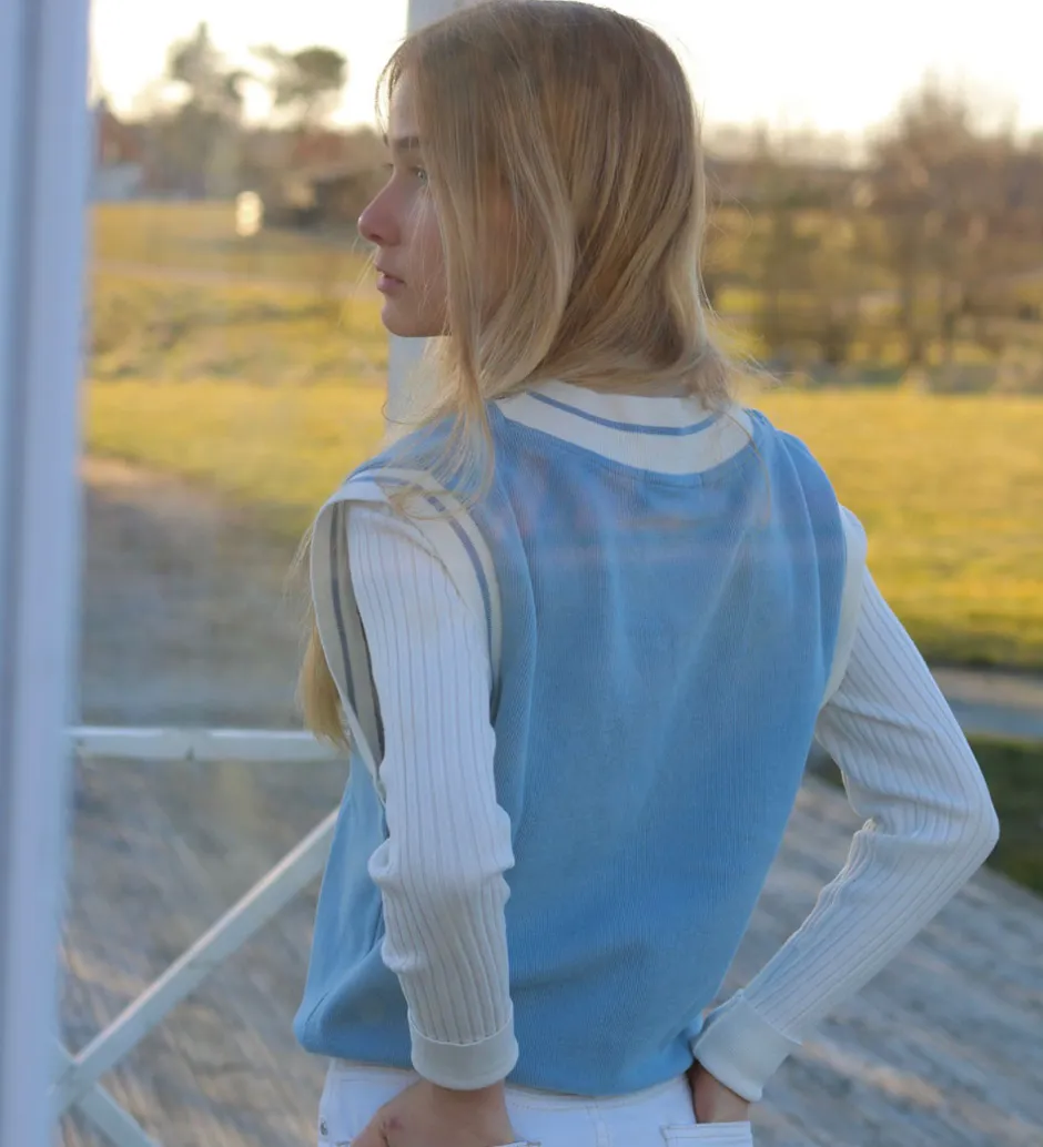 Børn Hound Vest - Tennis Vest - Strik - Light Blue
