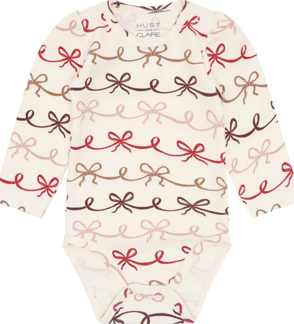 Børn Hust and Claire Body l/æ - Rib - HCBritt - Sugar m. Sløjfer