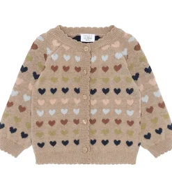 Børn Hust and Claire Cardigan - HCCilja - Biscuit m. Hjerter