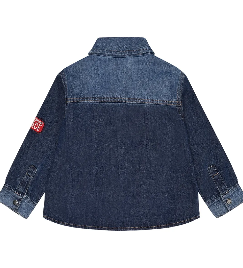 Børn Hust and Claire Denimskjorte - Ravn - Dark blue denim
