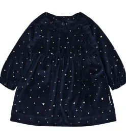 Børn Hust and Claire kjole - Velour - HCKis - More Navy m. Guld
