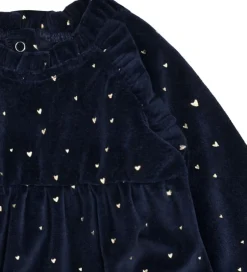 Børn Hust and Claire kjole - Velour - HCKis - More Navy m. Guld