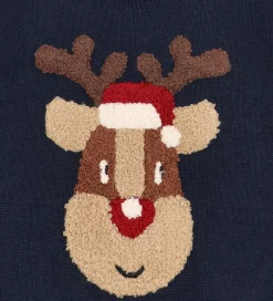 Børn Hust and Claire Vest - Strik - HCPrinco Reindeer - More Navy