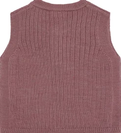 Børn Hust and Claire Vest - Strik - HCEdi Wool Rib Knit - Pale Ma