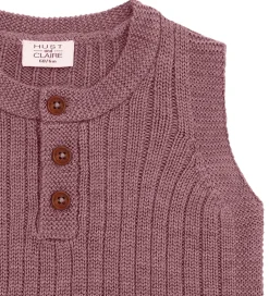 Børn Hust and Claire Vest - Strik - HCEdi Wool Rib Knit - Pale Ma