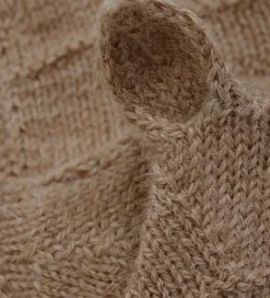 Babyhjelme*Huttelihut Babyhjelm m. Ører - Alpakauld - Strik - Camel Melange