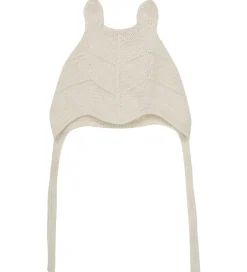 Babyhjelme*Huttelihut Babyhjelm m. Ører - Alpakauld - Strik - Off-white