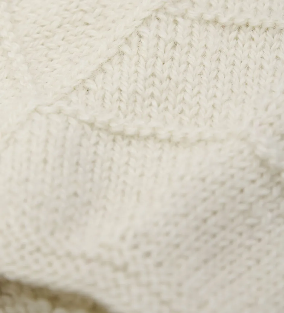Babyhjelme*Huttelihut Babyhjelm m. Ører - Alpakauld - Strik - Off-white