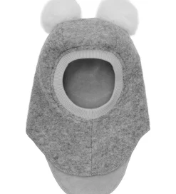 Børn Huttelihut Elefanthue - Uld - 2-lags - Grey Melange m. Kvaste