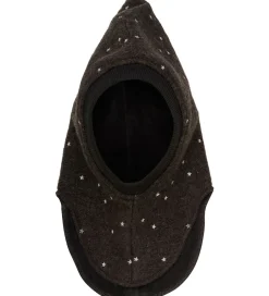 Børn Huttelihut Elefanthue - Uld - 2-lags - Dark Brown Melange