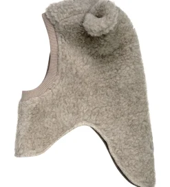 Børn Huttelihut Elefanthue - Uld - Teddy - 2-lags - Camel Melange