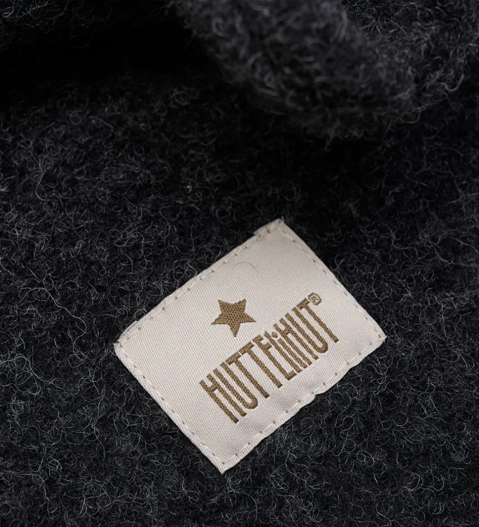 Børn Huttelihut Elefanthue - Uld - 2-lags - Dark Grey Melange m. Ører