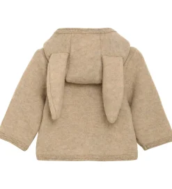 Børn Huttelihut Fleccejakke - Uldfleece - Camel Melange m. Ører