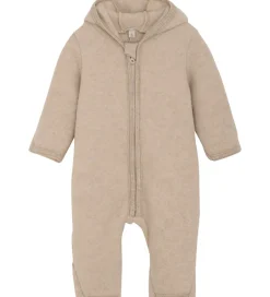 Børn Huttelihut Køredragt - Uldfleece - Camel Melange m. Ører