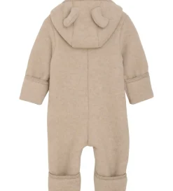 Børn Huttelihut Køredragt - Uldfleece - Camel Melange m. Ører