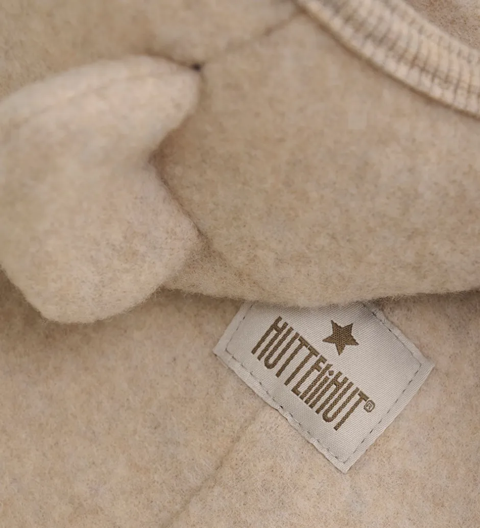 Børn Huttelihut Køredragt - Uldfleece - Camel Melange m. Ører