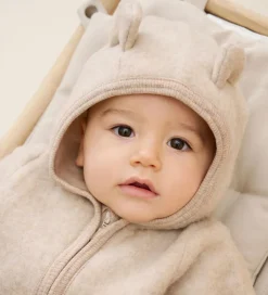 Børn Huttelihut Køredragt - Uldfleece - Camel Melange m. Ører