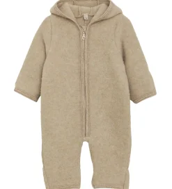 Børn Huttelihut Køredragt - Uldfleece - Camel Melange m. Ører