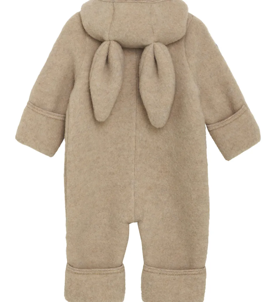 Børn Huttelihut Køredragt - Uldfleece - Camel Melange m. Ører