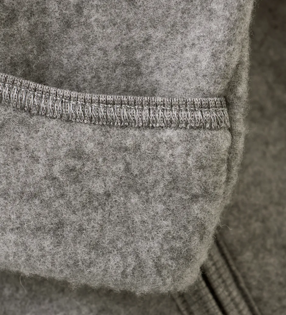 Børn Huttelihut Køredragt - Uldfleece - Medium Grey Melange m. Ører