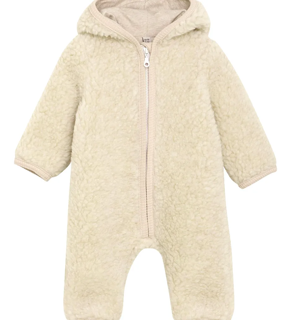 Børn Huttelihut Køredragt - Uldfleece - Teddy - Cement