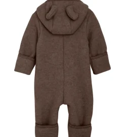 Børn Huttelihut Køredragt - Uldfleece - Brown Melange m. Ører